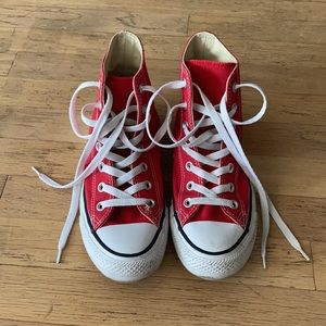 Red converse high tops